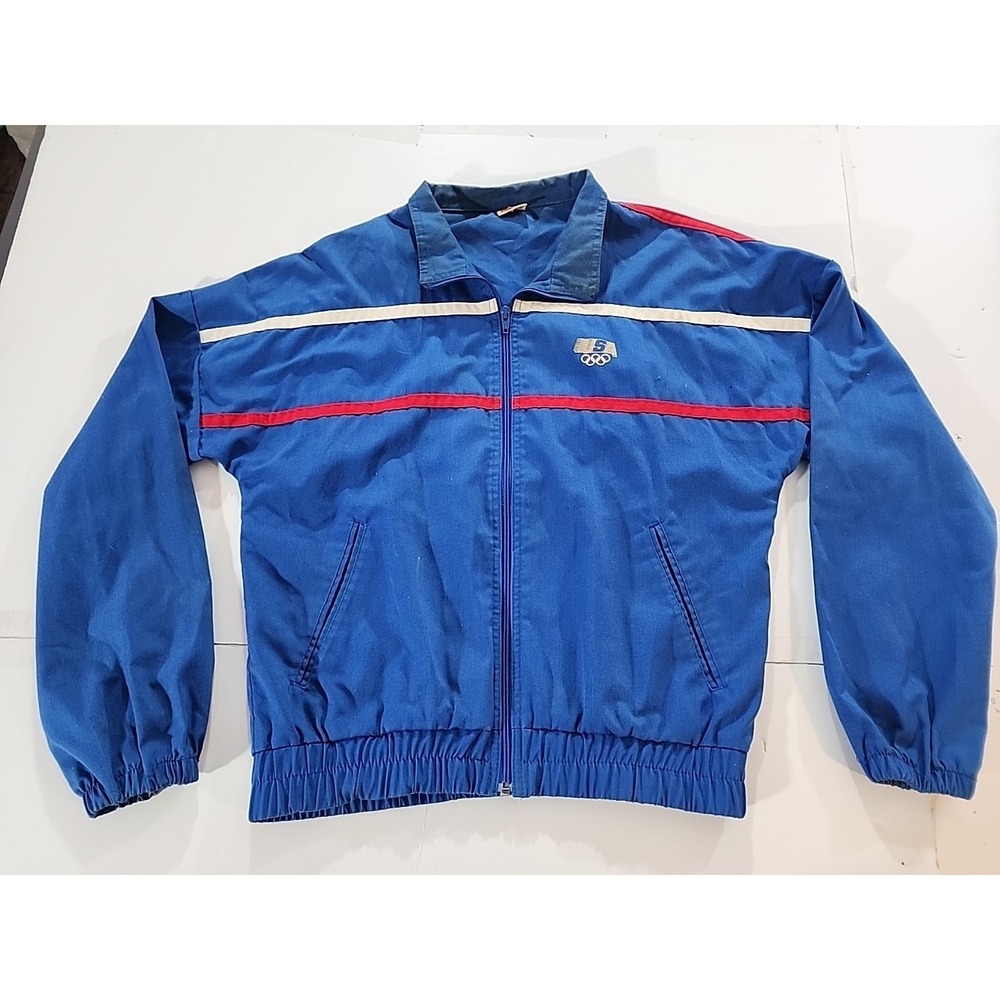 Vintage 80s Levis 1984 USA Olympics Support Team Track Jacket Blue Med USA Made